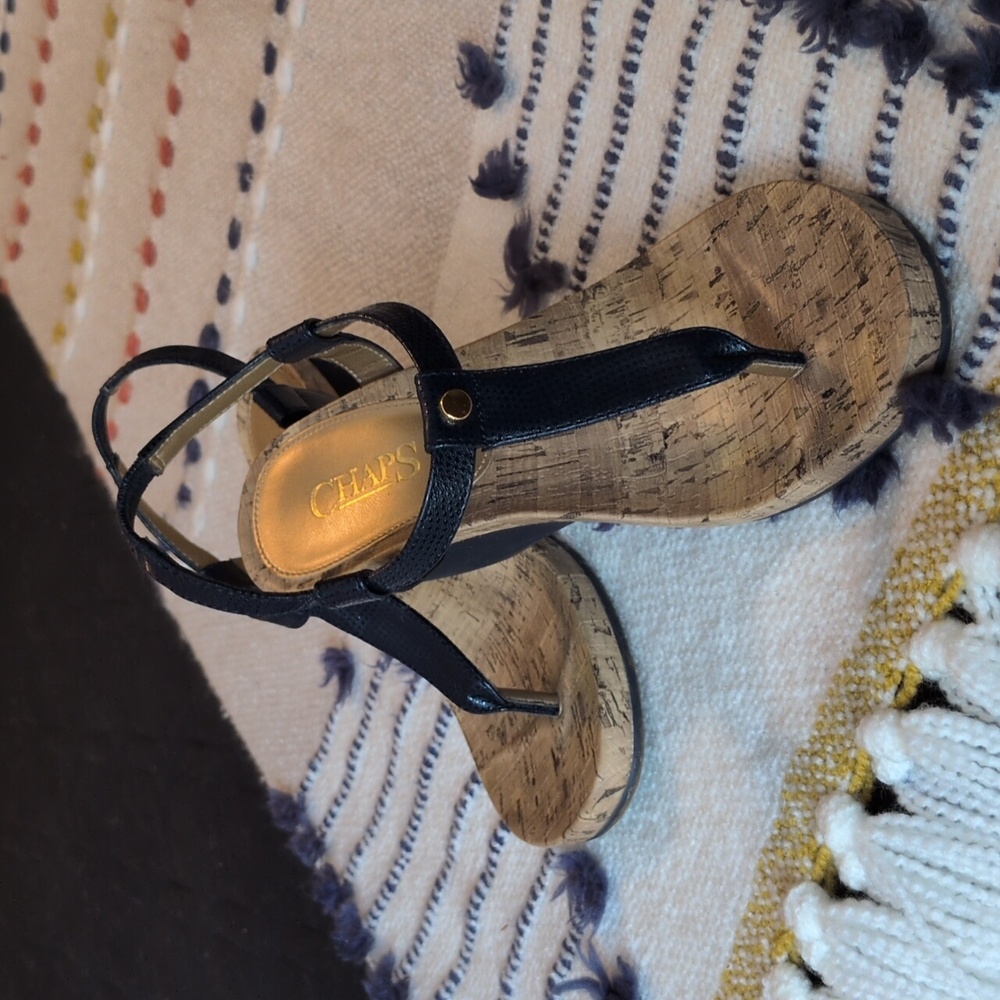 Navy blue wedge sandal size 6
